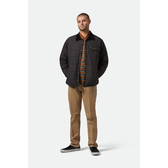 Brixton Cass Puffer Jacket Men XL Black Chore Field Corduroy Collar Preppy NOWT